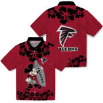 Surfing Mickey Red Atlanta Falcons Hawaiian Shirt