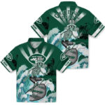 Customized Surfing Skeleton Green Blue New York Jets Hawaiian Shirt
