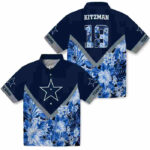 Customized Floral Chevron Blue Dallas Cowboys Hawaiian Shirt