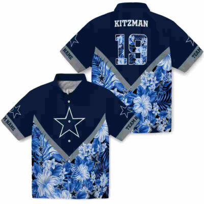 Customized Floral Chevron Blue Dallas Cowboys Hawaiian Shirt