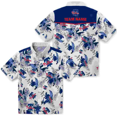 Customized Botanical Theme Blue White Philadelphia Phillies Hawaiian Shirt