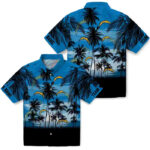 Customized Sunset Scene Blue Black Los Angeles Chargers Hawaiian Shirt