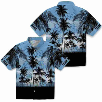 Customized Sunset Scene Light Blue Black North Carolina Tar Heels Hawaiian Shirt