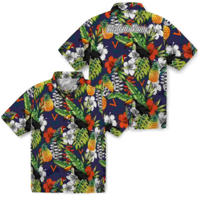 Customized Tropical Toucan Blue Green Virginia Cavaliers Hawaiian Shirt