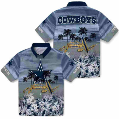 Customized Tropical Canoe Blue Dallas Cowboys Hawaiian Shirt