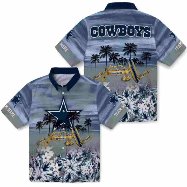 Customized Tropical Canoe Blue Dallas Cowboys Hawaiian Shirt