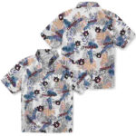 Tropical Leaves Navy Blue White Auburn Tigers Hawaiian Shirt