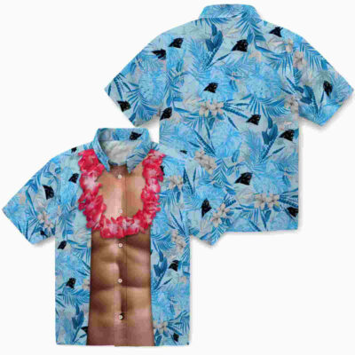 Chest Illusion Blue Carolina Panthers Hawaiian Shirt