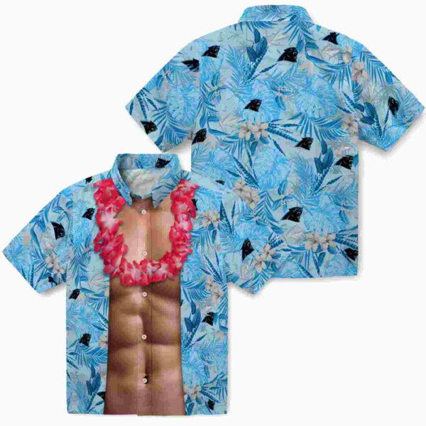 Chest Illusion Blue Carolina Panthers Hawaiian Shirt