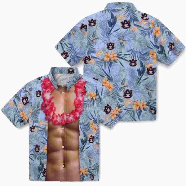 Chest Illusion Navy Blue Auburn Tigers Hawaiian Shirt