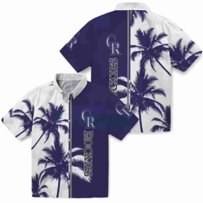 Palm Trees Blue White Colorado Rockies Hawaiian Shirt