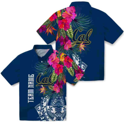 Floral Polynesian Blue California Golden Bears Hawaiian Shirt