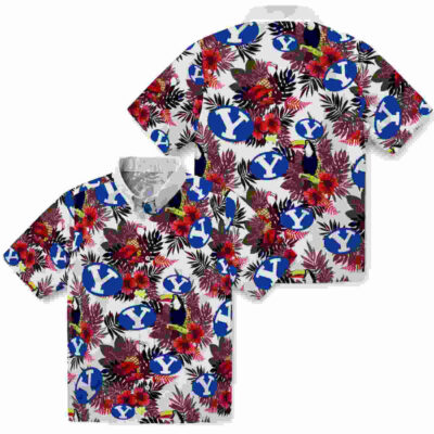 Floral Toucan Blue Red BYU Cougars Hawaiian Shirt