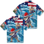 Surfing Santa Blue Colorado Rockies Hawaiian Shirt