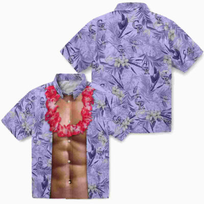 Chest Illusion Blue Colorado Rockies Hawaiian Shirt