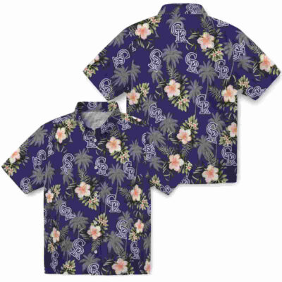 Palm Tree Flower Blue Colorado Rockies Hawaiian Shirt