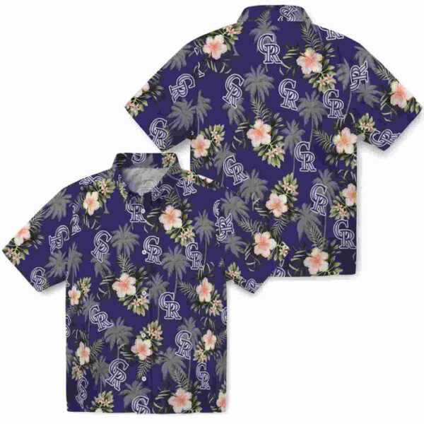 Palm Tree Flower Blue Colorado Rockies Hawaiian Shirt