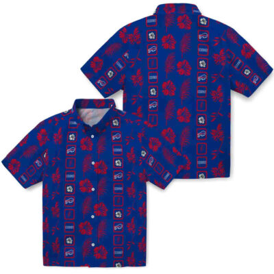 Framed Floral Blue Buffalo Bills Hawaiian Shirt