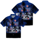 Customized Sunset Scene Blue Black Chicago Cubs Hawaiian Shirt