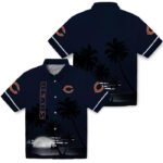 Beach Sunset Blue Black Chicago Bears Hawaiian Shirt