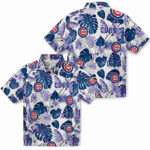Tropical Plants Blue White Chicago Cubs Hawaiian Shirt
