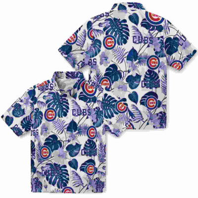 Tropical Plants Blue White Chicago Cubs Hawaiian Shirt
