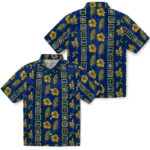 Framed Floral Blue California Golden Bears Hawaiian Shirt