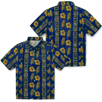 Framed Floral Blue California Golden Bears Hawaiian Shirt