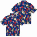 Palm Tree Flower Blue Chicago Cubs Hawaiian Shirt