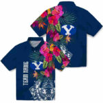 Floral Polynesian Blue BYU Cougars Hawaiian Shirt