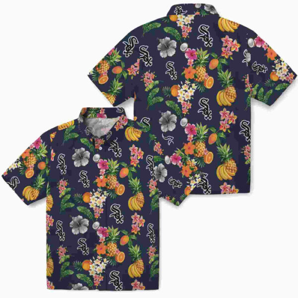 Hibiscus And Fruit Navy Blue Chicago White Sox Hawaiian Shirt