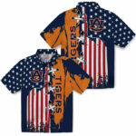 Stitched Flag Navy Blue Auburn Tigers Hawaiian Shirt