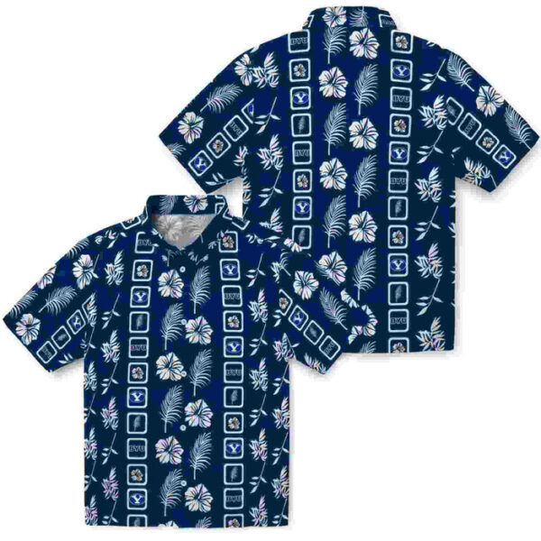 Framed Floral Blue BYU Cougars Hawaiian Shirt