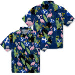 Flamingo Leaves Blue BYU Cougars Hawaiian Shirt