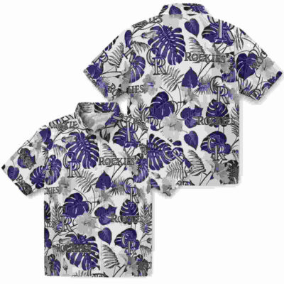 Tropical Plants Blue White Colorado Rockies Hawaiian Shirt