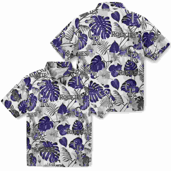 Tropical Plants Blue White Colorado Rockies Hawaiian Shirt