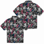 Palm Pattern Navy Blue Black Cleveland Guardians Hawaiian Shirt
