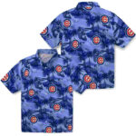 Coastal Palms Blue Chicago Cubs Hawaiian Shirt