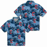 Coastal Palms Navy Blue Cleveland Guardians Hawaiian Shirt