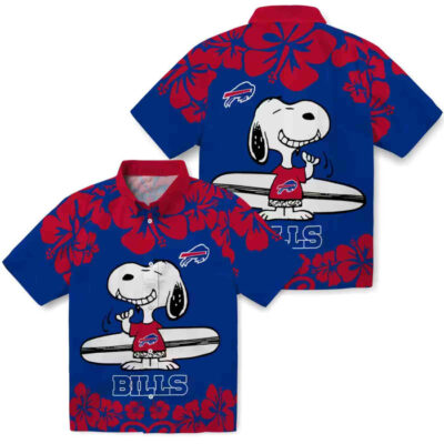 Snoopy Surf Blue White Buffalo Bills Hawaiian Shirt