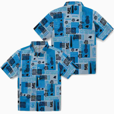Tribal Symbols Blue Carolina Panthers Hawaiian Shirt