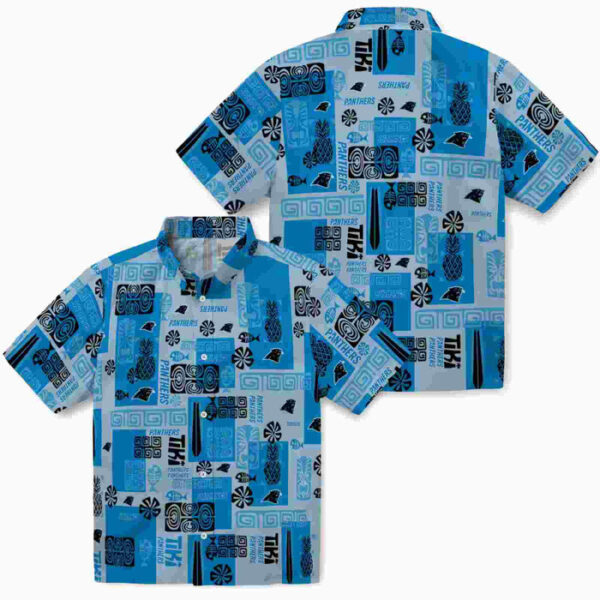 Tribal Symbols Blue Carolina Panthers Hawaiian Shirt