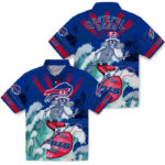 Customized Surfing Skeleton Blue Buffalo Bills Hawaiian Shirt