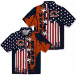 Stitched Flag Blue Chicago Bears Hawaiian Shirt