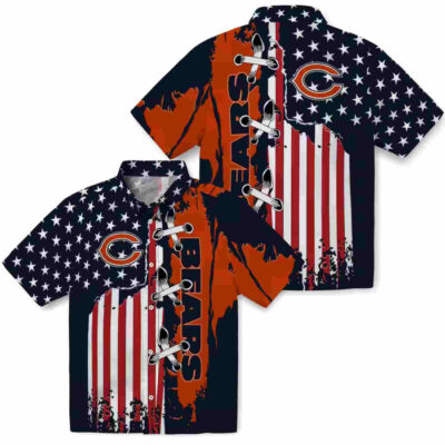Stitched Flag Blue Chicago Bears Hawaiian Shirt