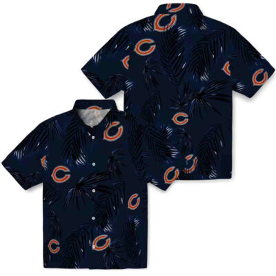 Palm Leaf Blue Chicago Bears Hawaiian Shirt