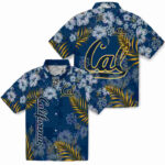 Hibiscus Print Blue California Golden Bears Hawaiian Shirt