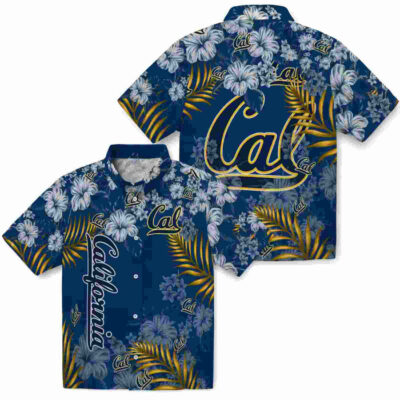 Hibiscus Print Blue California Golden Bears Hawaiian Shirt