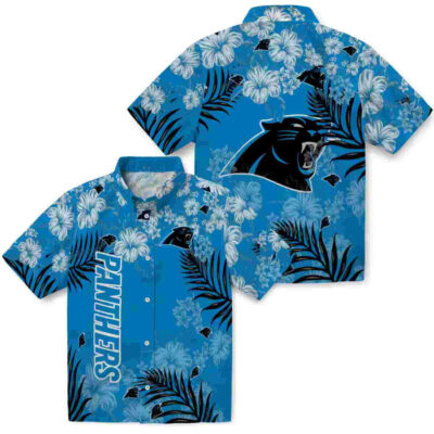 Hibiscus Print Blue Carolina Panthers Hawaiian Shirt