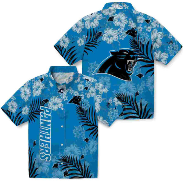 Hibiscus Print Blue Carolina Panthers Hawaiian Shirt